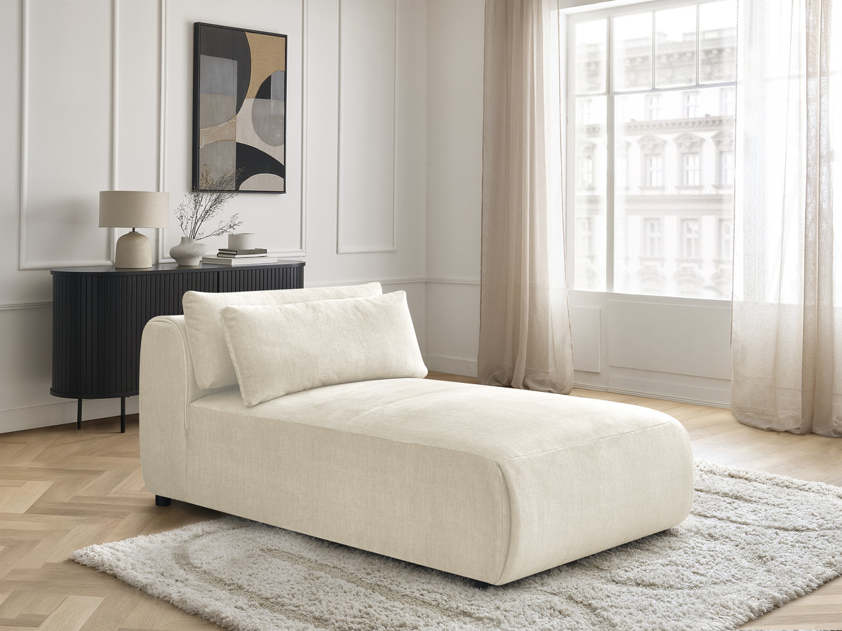 Chaise longue met hoofdsteun voor modulaire bank JANA, fluwelen stof