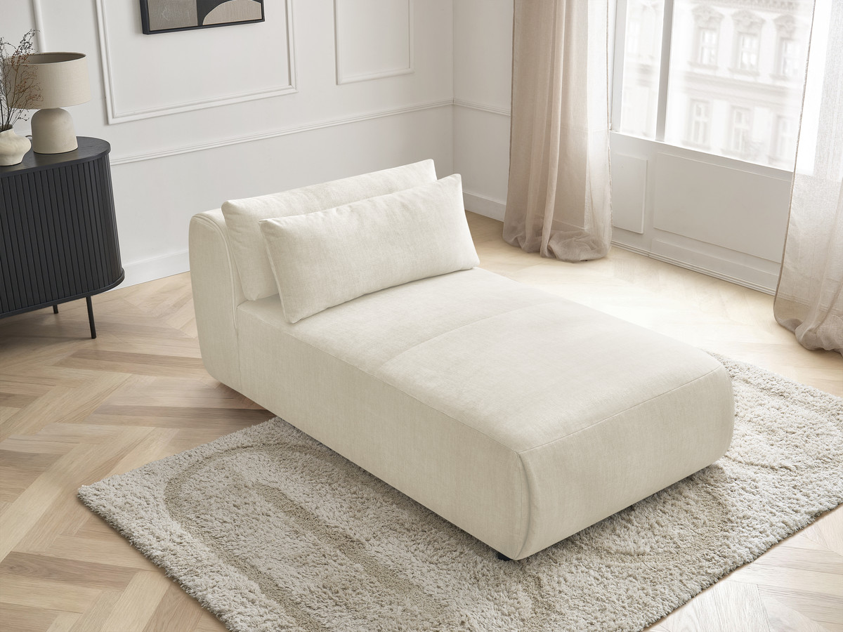 Chaise longue met hoofdsteun voor modulaire bank JANA, fluwelen stof