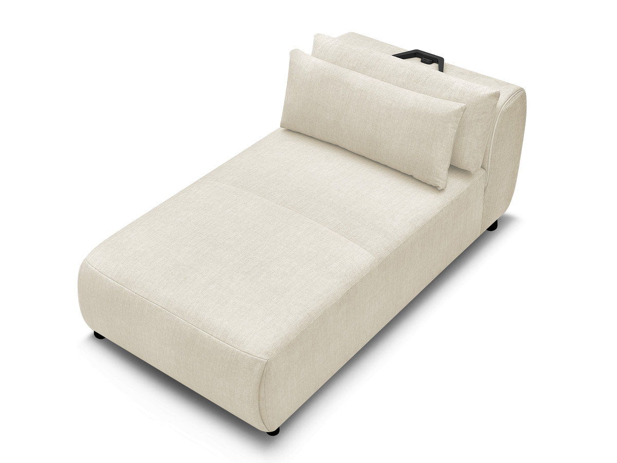 Chaise longue met hoofdsteun voor modulaire bank JANA, fluwelen stof