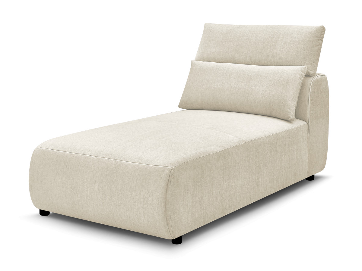 Chaise longue met hoofdsteun voor modulaire bank JANA, fluwelen stof