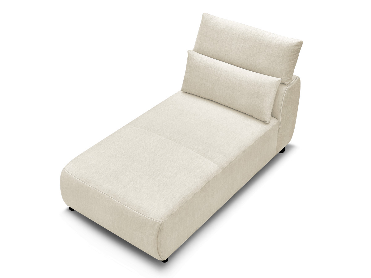 Chaise longue met hoofdsteun voor modulaire bank JANA, fluwelen stof