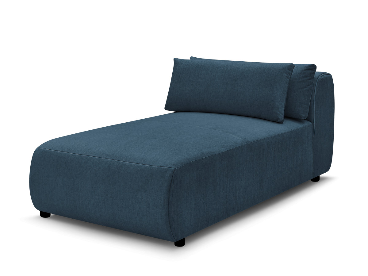 chaise longue met hoofdsteun voor modulaire bank jana, fluwelen stof gekleurd blauw