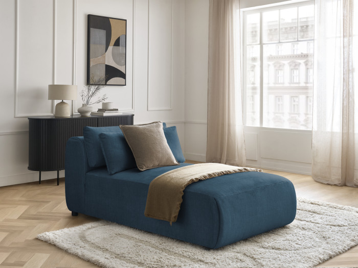 Méridienne avec têtière pour canapé modulable JANA tissu velours