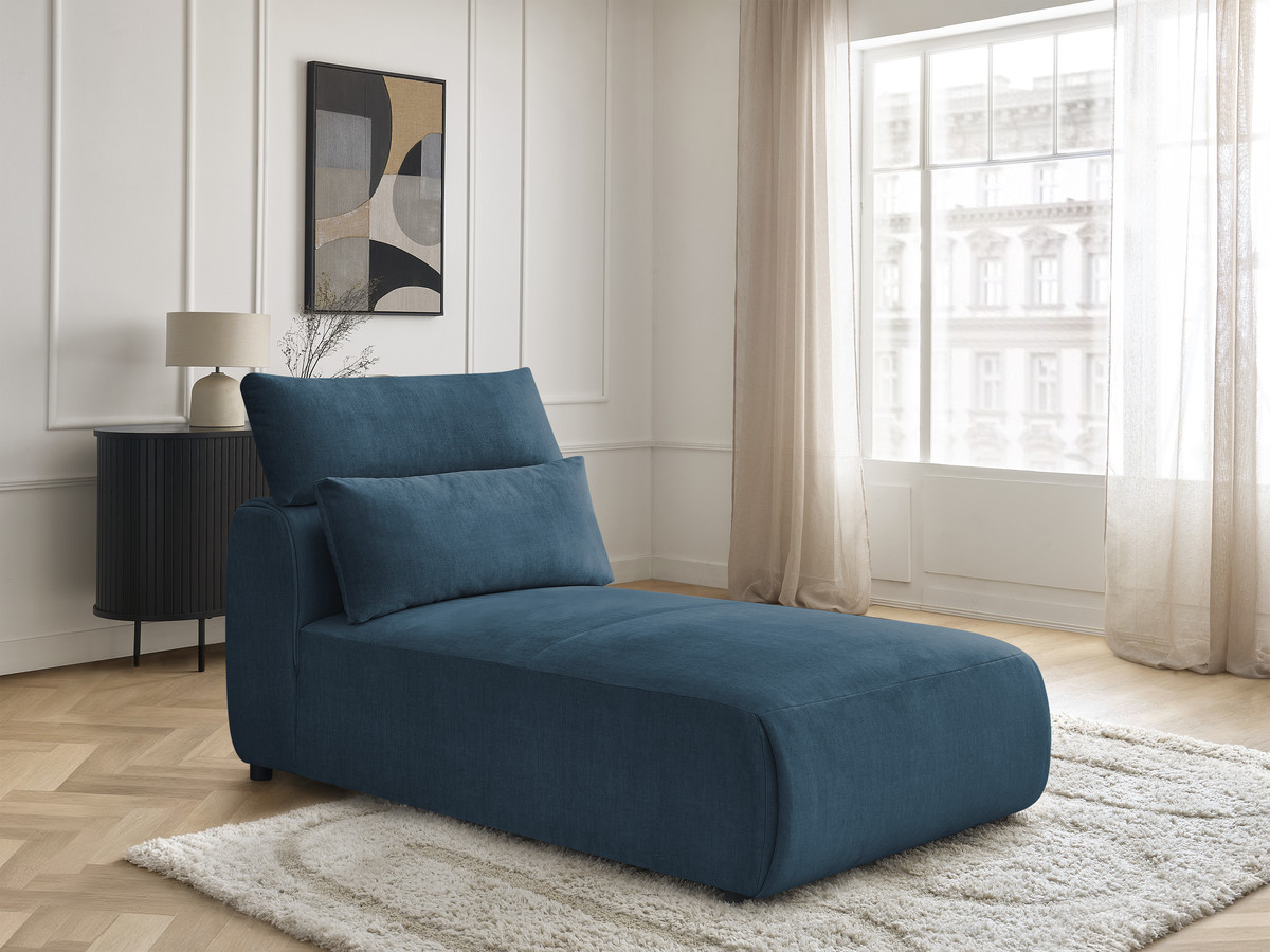 Chaise longue met hoofdsteun voor modulaire bank JANA, fluwelen stof