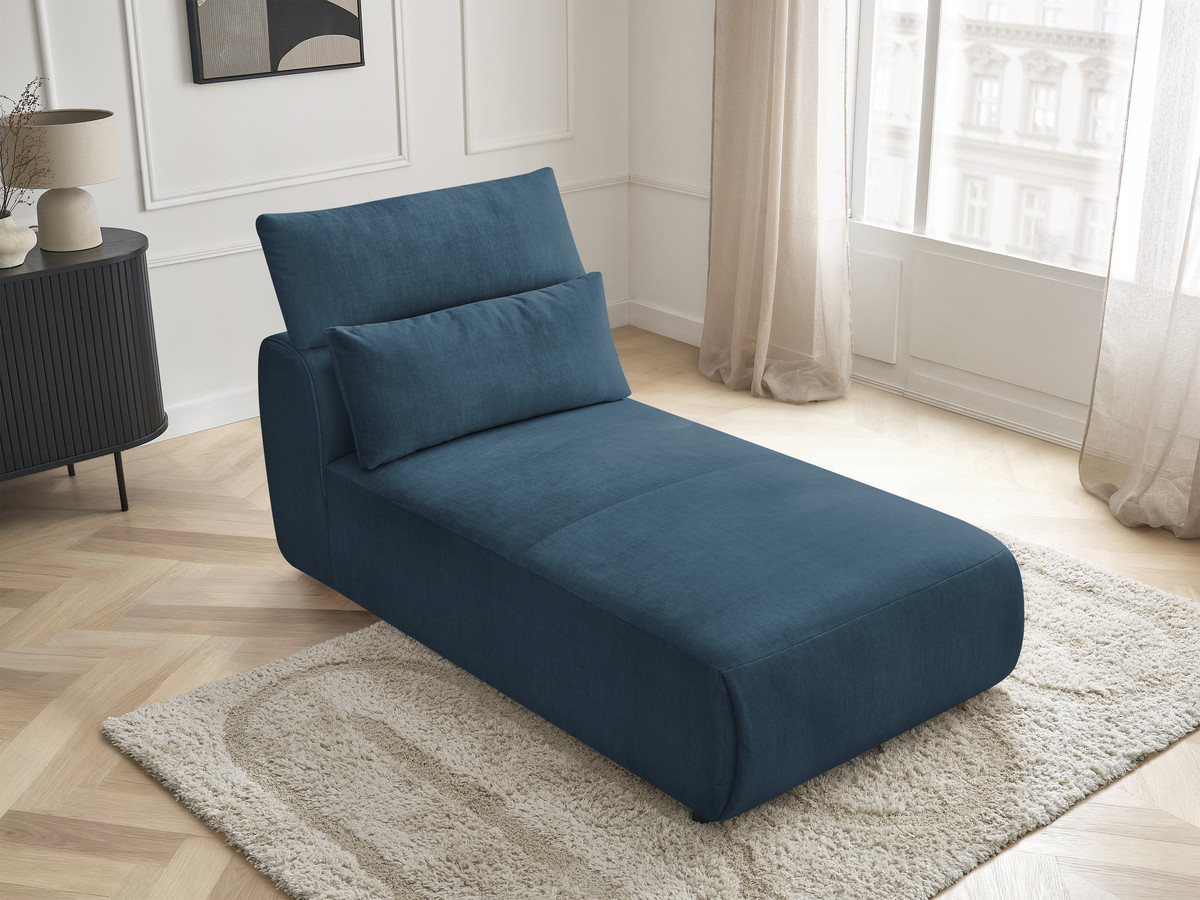 Chaise longue met hoofdsteun voor modulaire bank JANA, fluwelen stof
