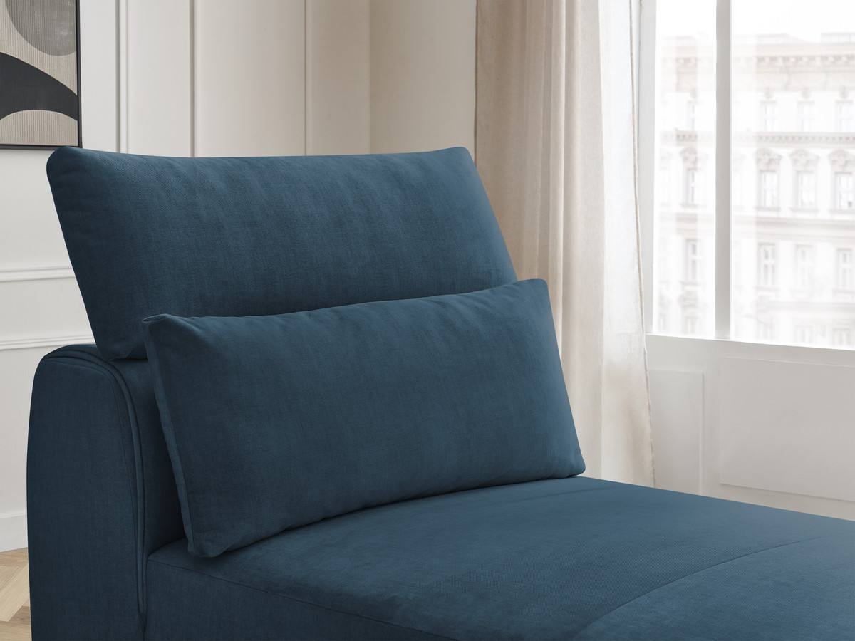 Chaise longue met hoofdsteun voor modulaire bank JANA, fluwelen stof