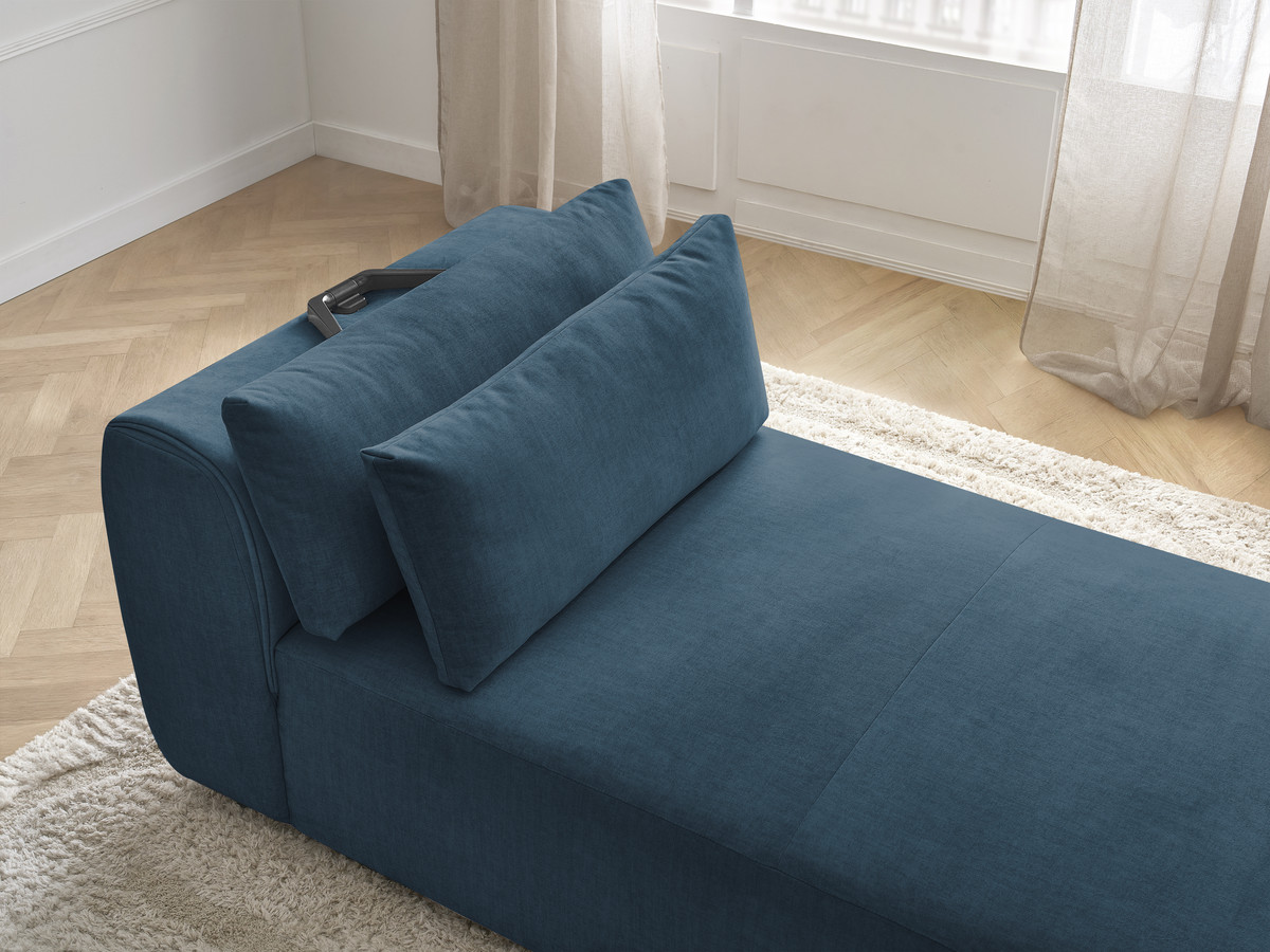 Chaise longue met hoofdsteun voor modulaire bank JANA, fluwelen stof