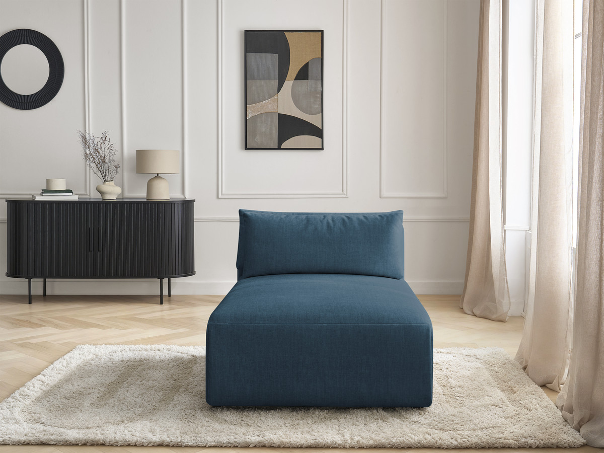 Chaise longue met hoofdsteun voor modulaire bank JANA, fluwelen stof