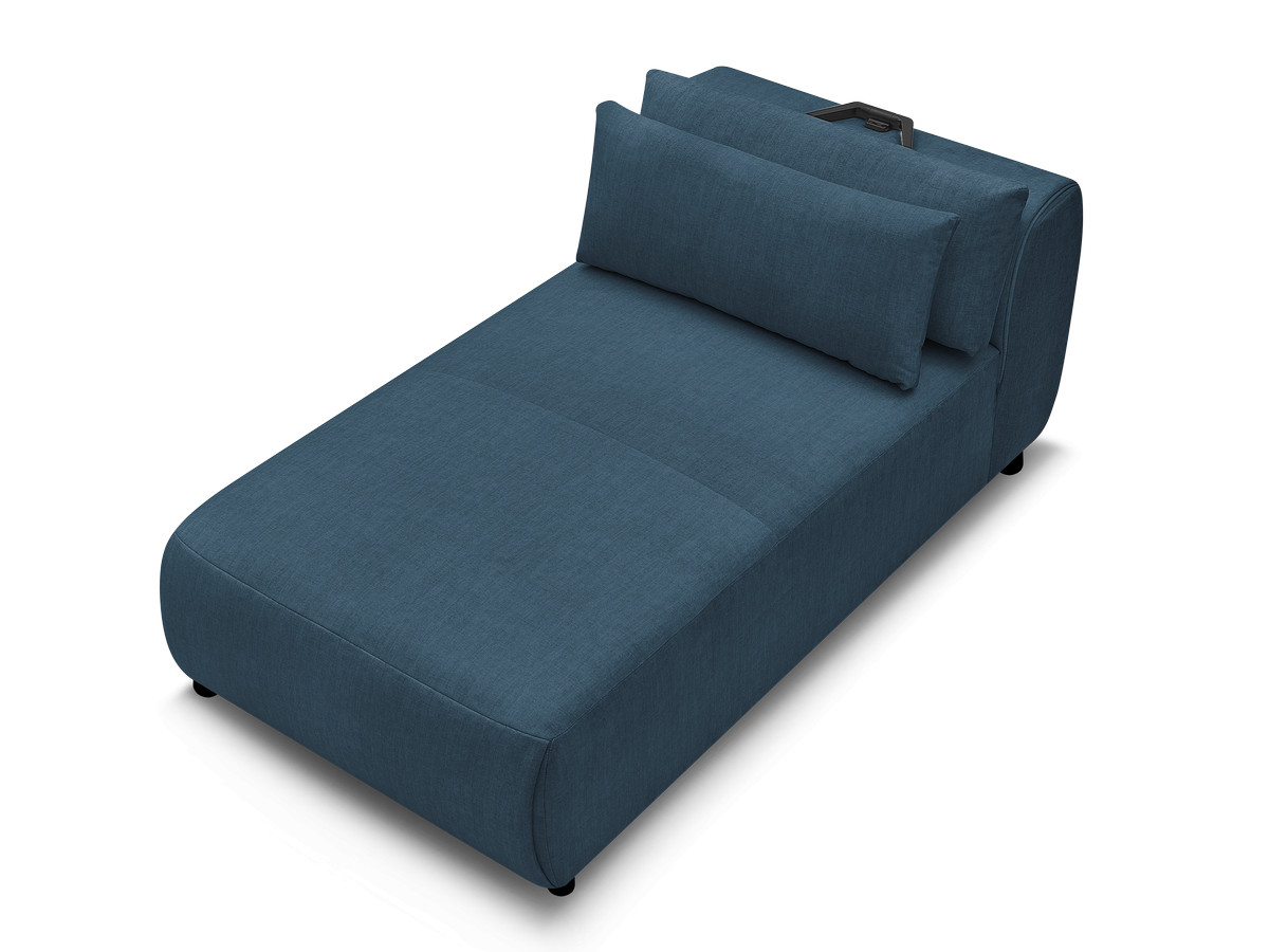Chaise longue met hoofdsteun voor modulaire bank JANA, fluwelen stof