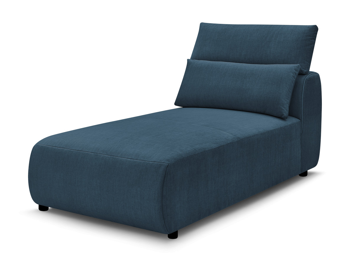Chaise longue met hoofdsteun voor modulaire bank JANA, fluwelen stof