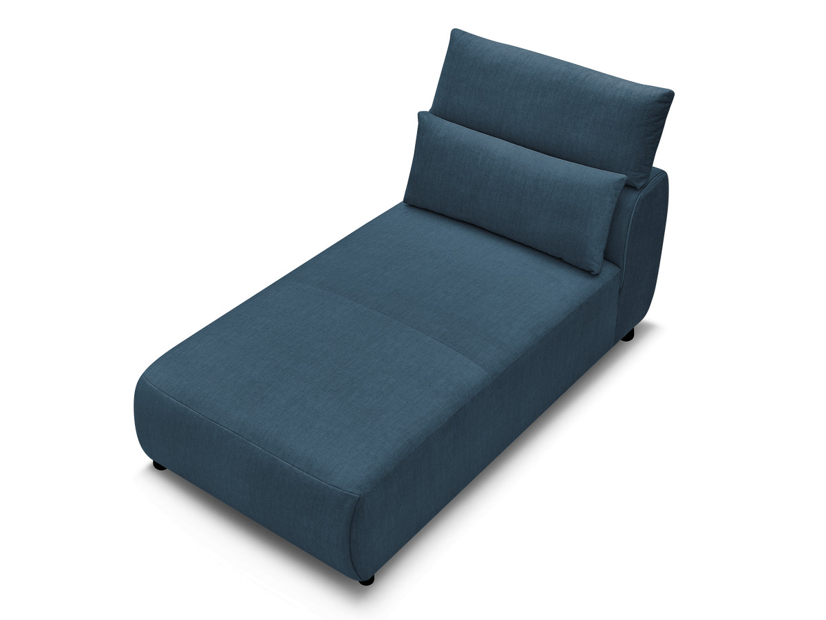 Chaise longue met hoofdsteun voor modulaire bank JANA, fluwelen stof