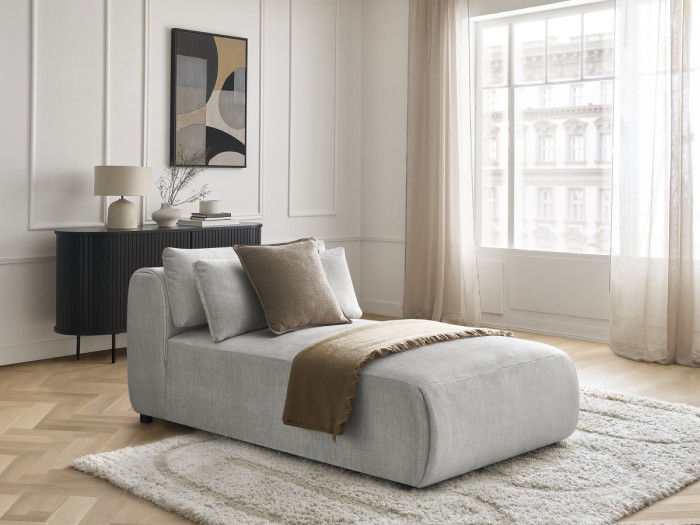 Méridienne avec têtière pour canapé modulable JANA tissu velours