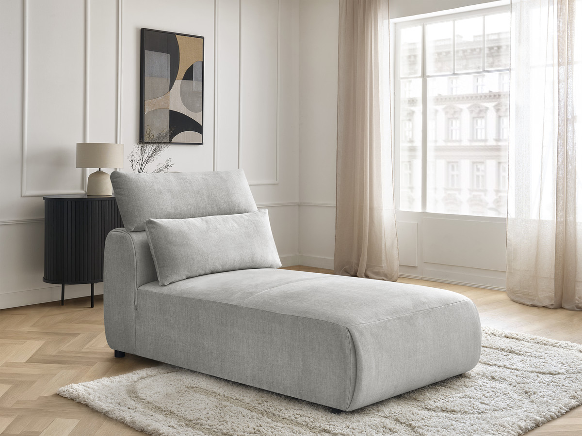 Chaise longue met hoofdsteun voor modulaire bank JANA, fluwelen stof