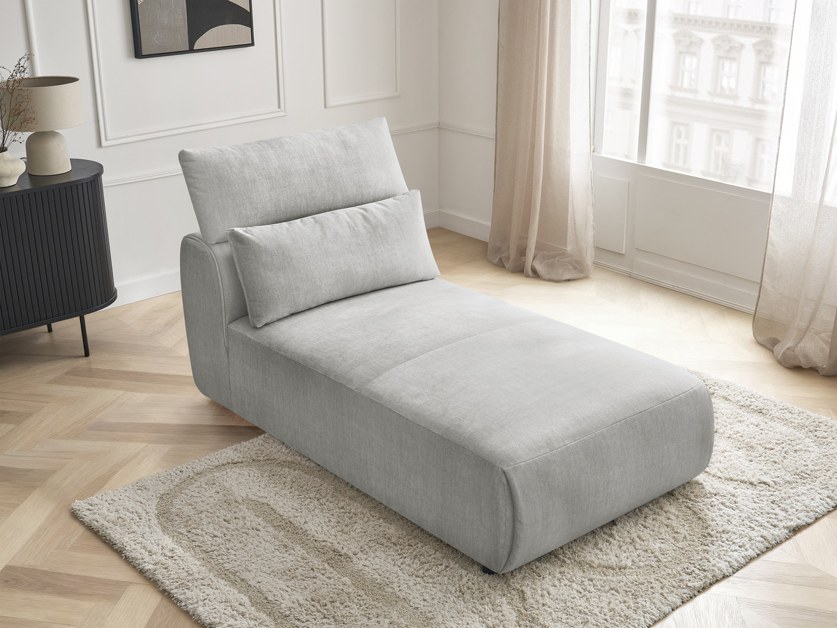 Chaise longue met hoofdsteun voor modulaire bank JANA, fluwelen stof