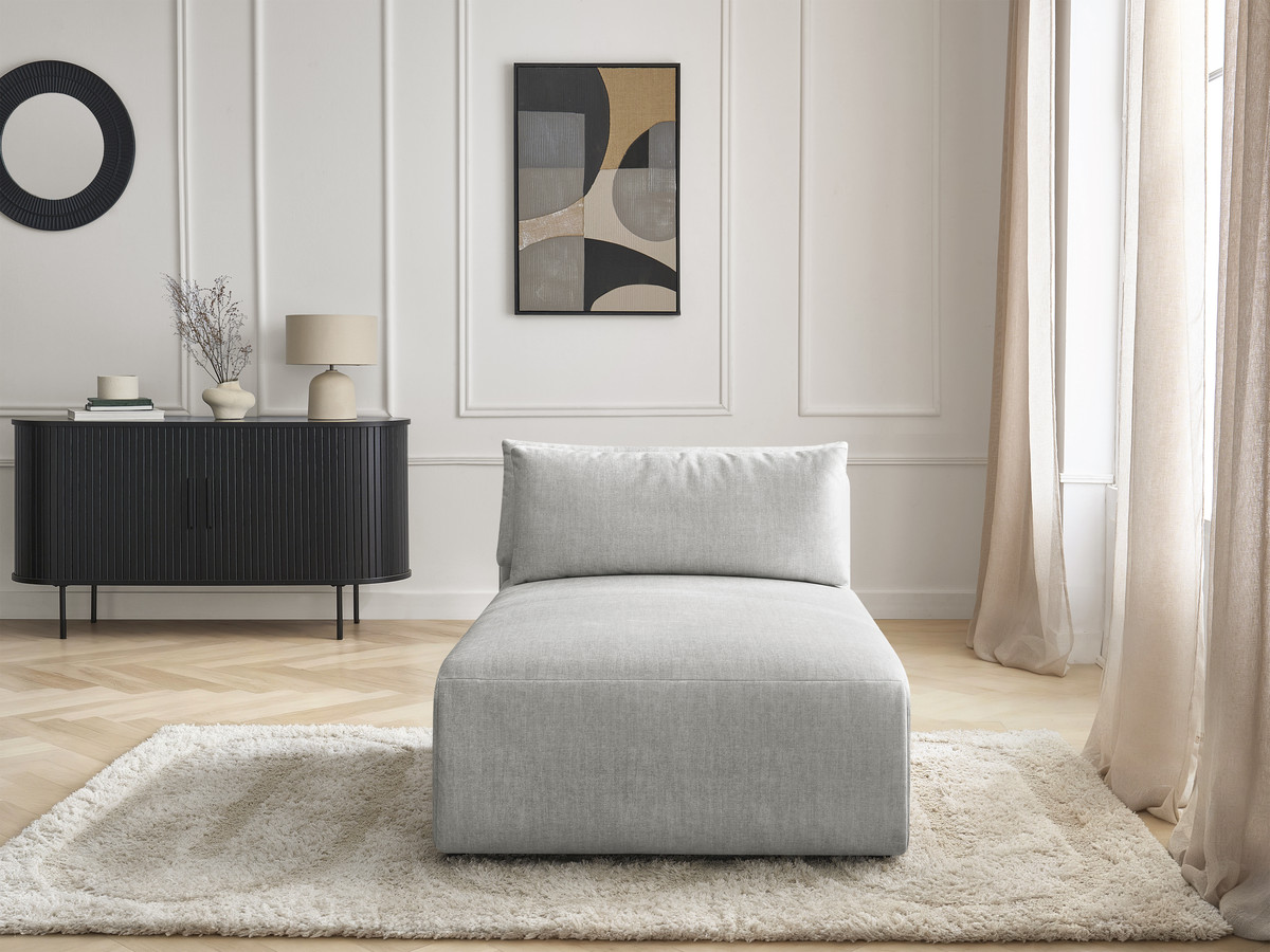 Chaise longue met hoofdsteun voor modulaire bank JANA, fluwelen stof