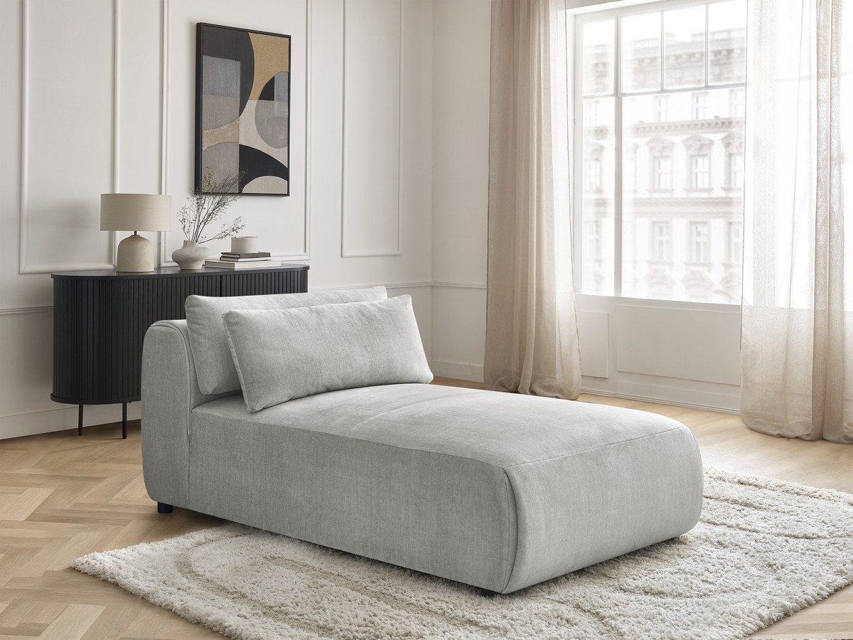 Chaise longue met hoofdsteun voor modulaire bank JANA, fluwelen stof