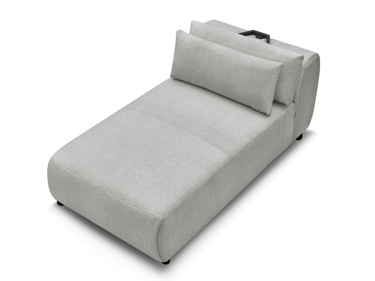 Chaise longue met hoofdsteun voor modulaire bank JANA, fluwelen stof