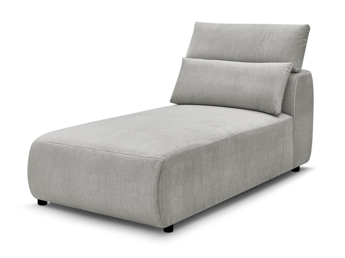 Chaise longue met hoofdsteun voor modulaire bank JANA, fluwelen stof