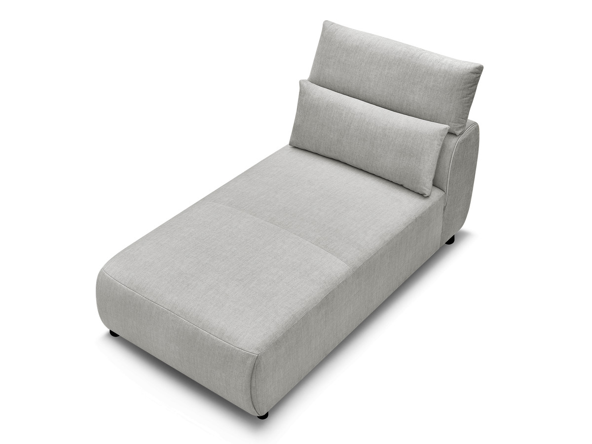 Chaise longue met hoofdsteun voor modulaire bank JANA, fluwelen stof