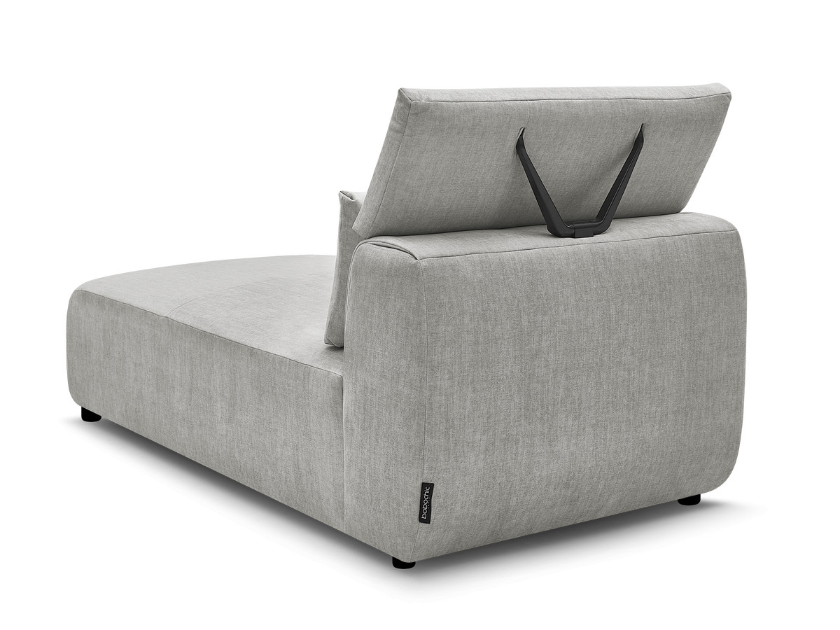 Chaise longue met hoofdsteun voor modulaire bank JANA, fluwelen stof