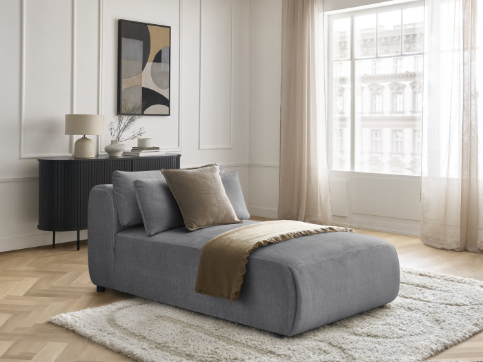 Méridienne avec têtière pour canapé modulable JANA tissu velours