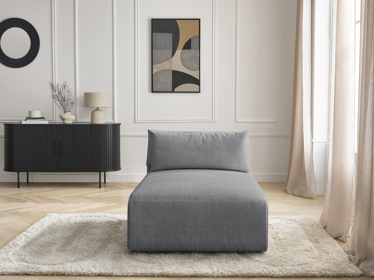 Chaise longue met hoofdsteun voor modulaire bank JANA, fluwelen stof