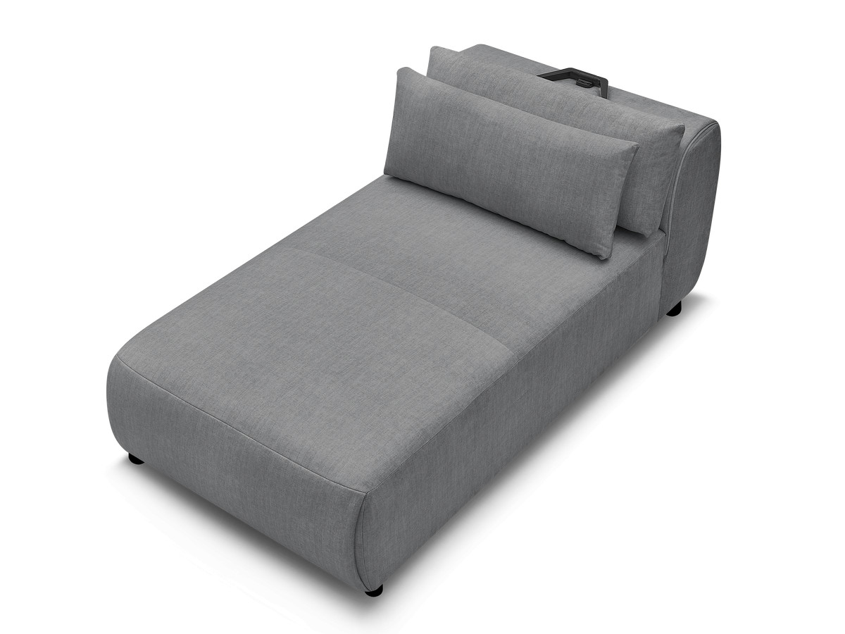 Chaise longue met hoofdsteun voor modulaire bank JANA, fluwelen stof