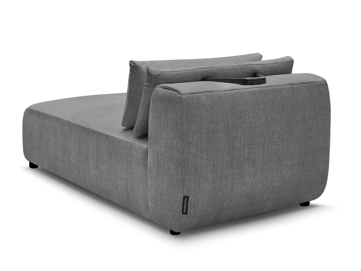 Chaise longue met hoofdsteun voor modulaire bank JANA, fluwelen stof
