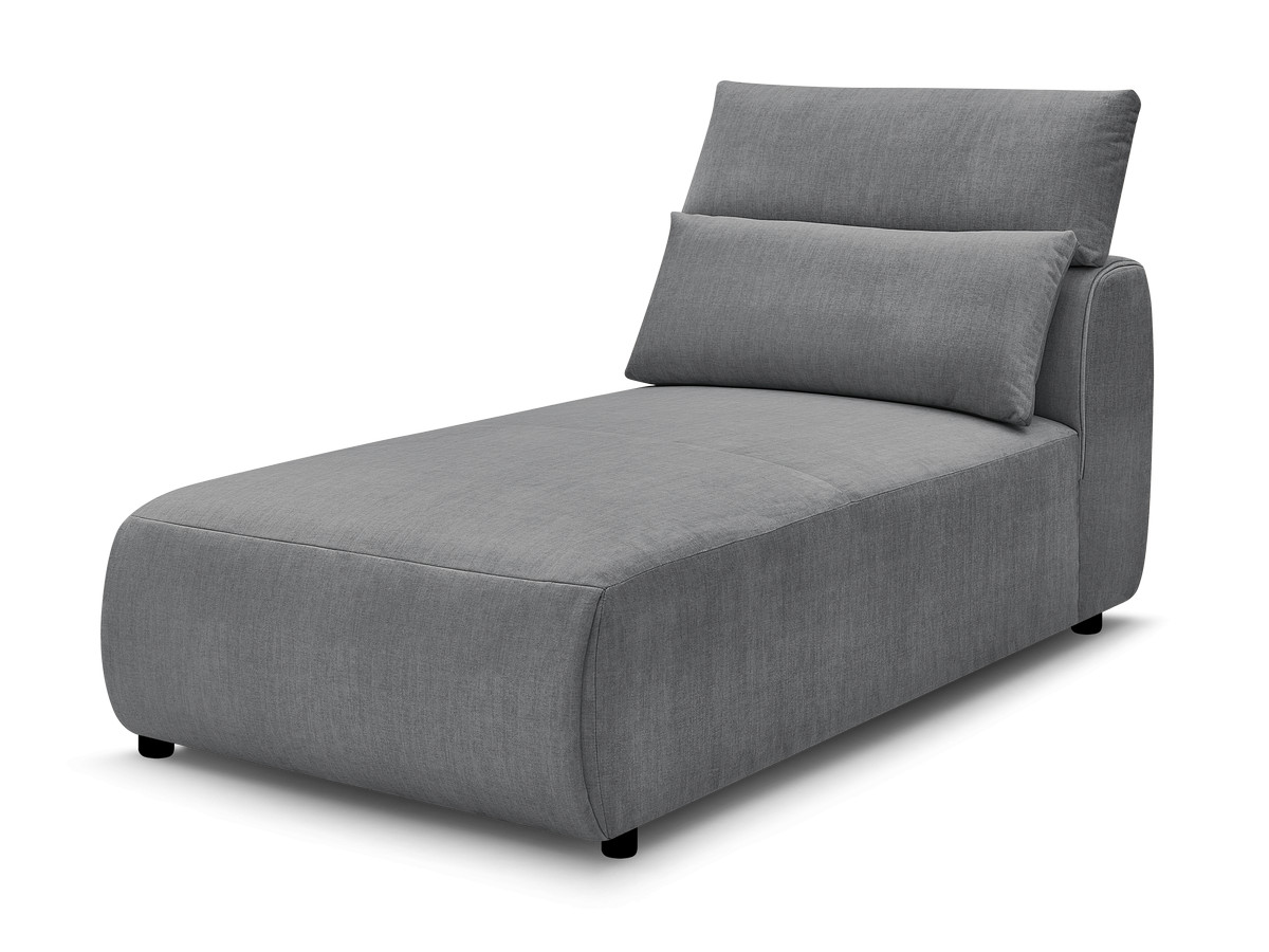 Chaise longue met hoofdsteun voor modulaire bank JANA, fluwelen stof