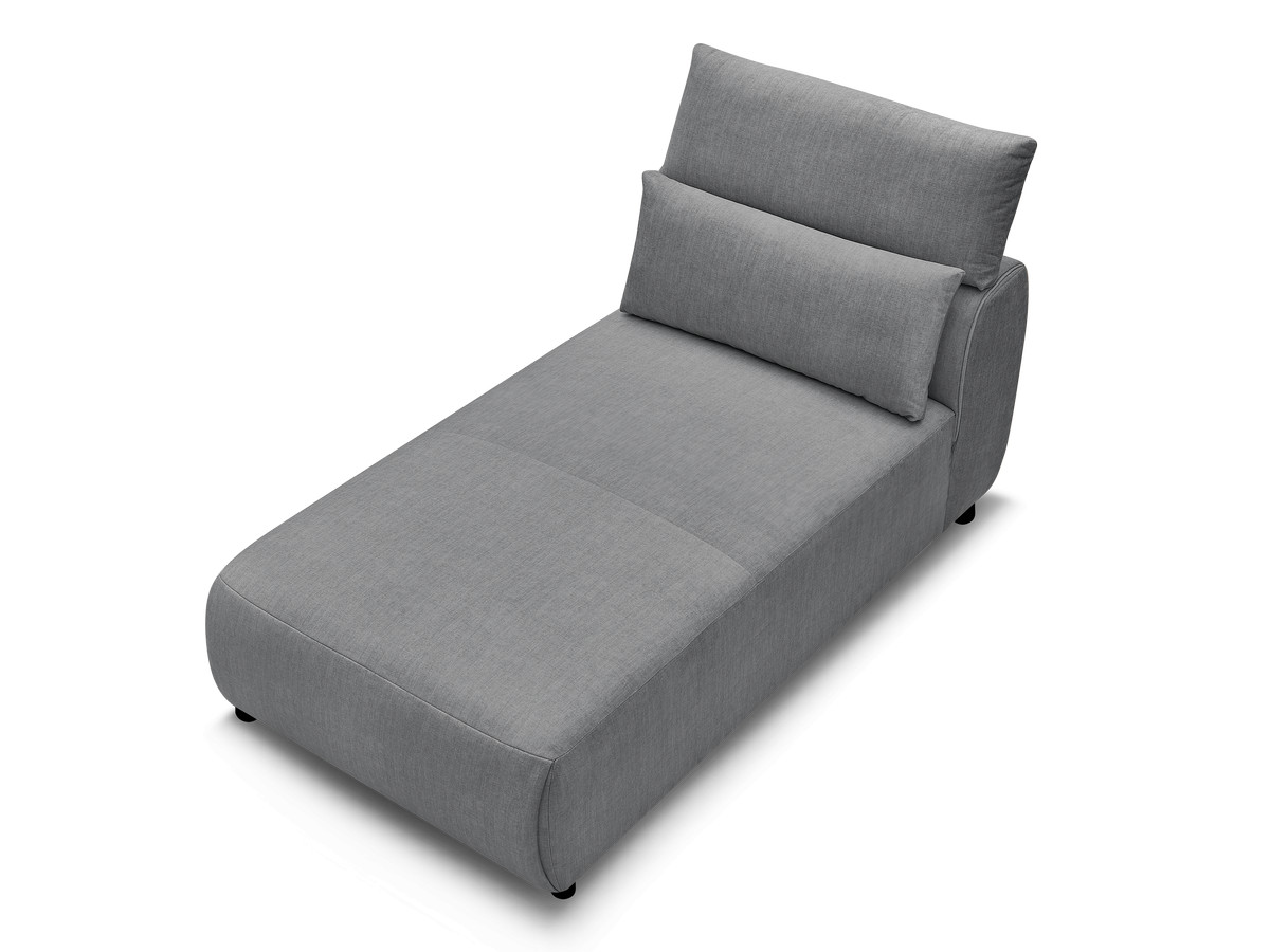 Chaise longue met hoofdsteun voor modulaire bank JANA, fluwelen stof