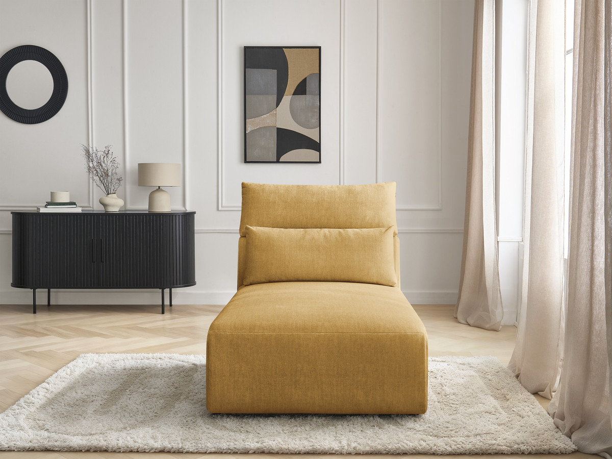 Chaise longue met hoofdsteun voor modulaire bank JANA, fluwelen stof