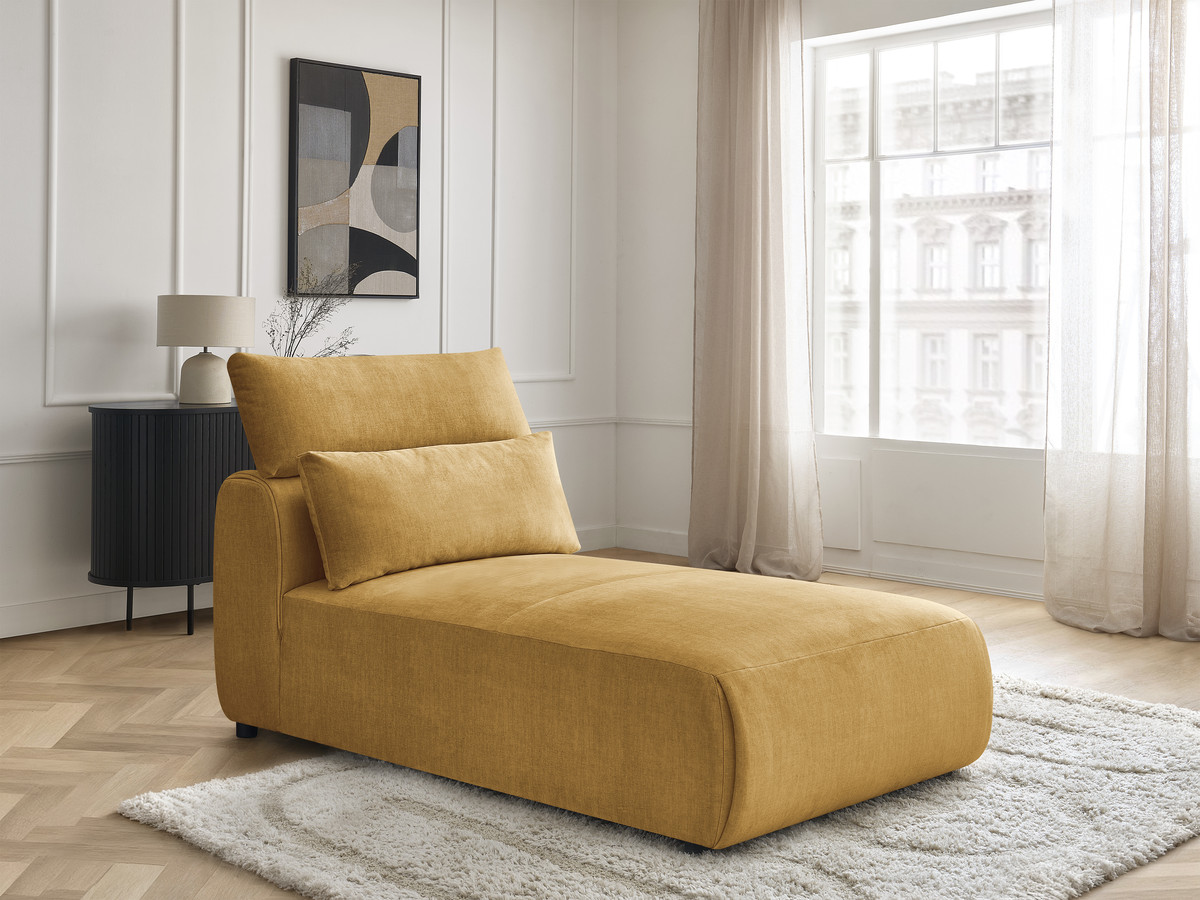Chaise longue met hoofdsteun voor modulaire bank JANA, fluwelen stof