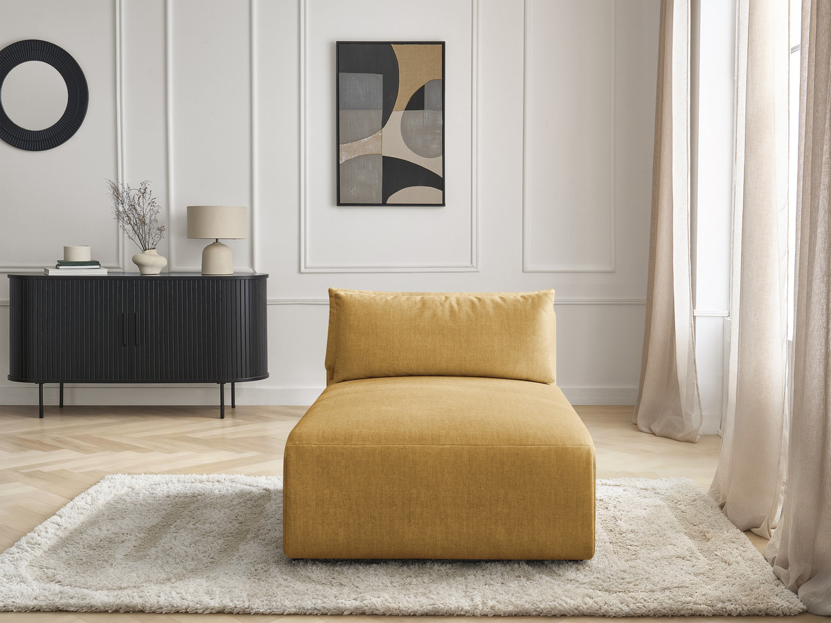 Chaise longue met hoofdsteun voor modulaire bank JANA, fluwelen stof