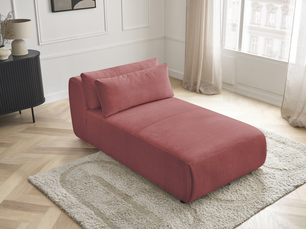 Méridienne avec têtière pour canapé modulable JANA velours orange — vue 5