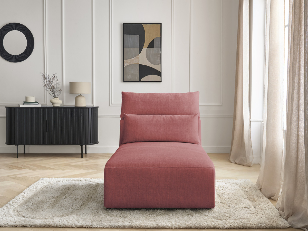 Méridienne avec têtière pour canapé modulable JANA velours orange — vue 6