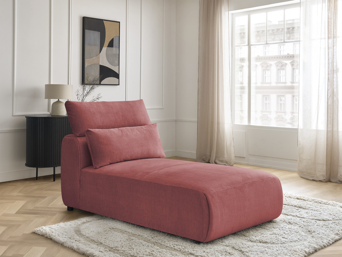 Chaise longue met hoofdsteun voor modulaire bank JANA, fluwelen stof