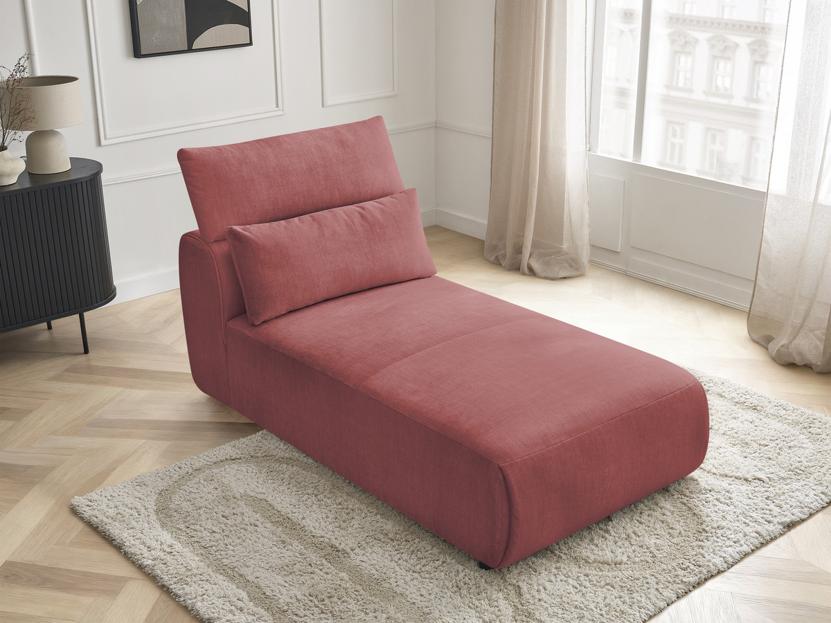 Chaise longue met hoofdsteun voor modulaire bank JANA, fluwelen stof