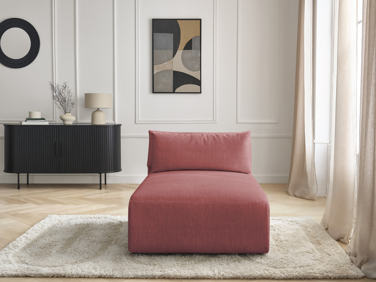 Chaise longue met hoofdsteun voor modulaire bank JANA, fluwelen stof