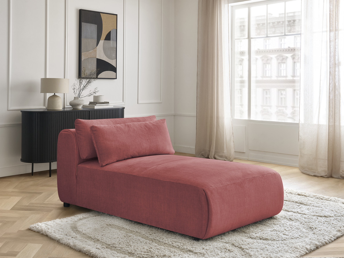 Chaise longue met hoofdsteun voor modulaire bank JANA, fluwelen stof