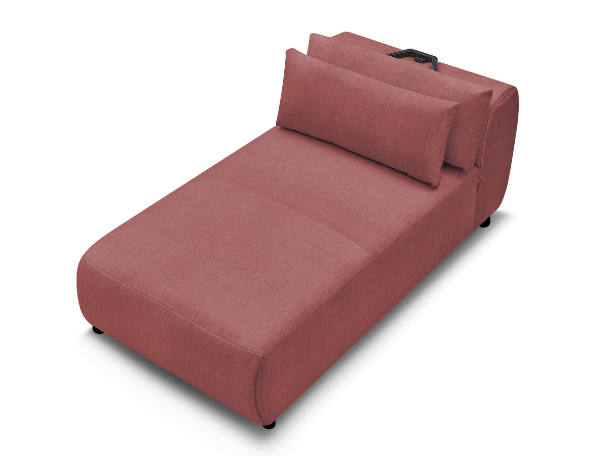 Chaise longue met hoofdsteun voor modulaire bank JANA, fluwelen stof