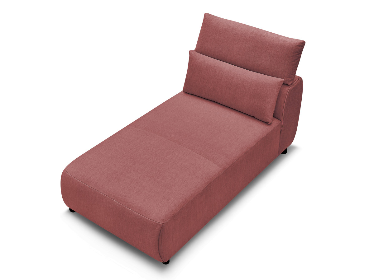Chaise longue met hoofdsteun voor modulaire bank JANA, fluwelen stof