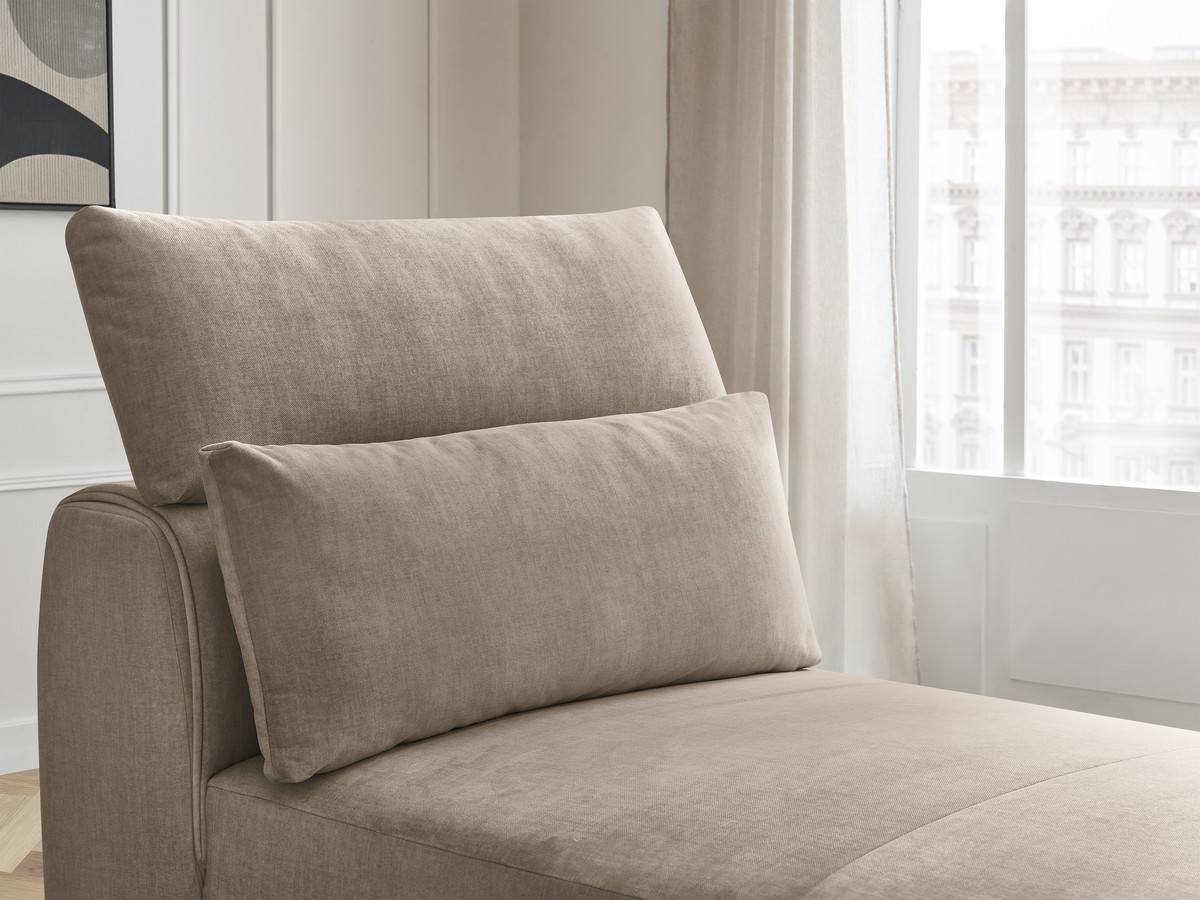 Chaise longue met hoofdsteun voor modulaire bank JANA, fluwelen stof