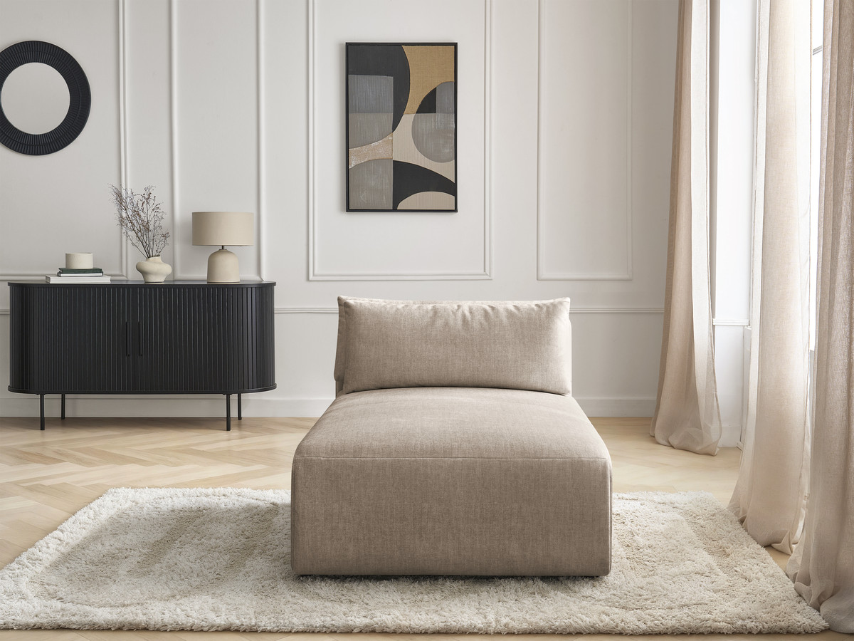 Chaise longue met hoofdsteun voor modulaire bank JANA, fluwelen stof