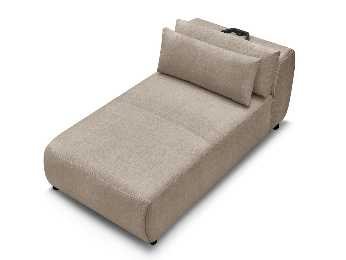 Chaise longue met hoofdsteun voor modulaire bank JANA, fluwelen stof