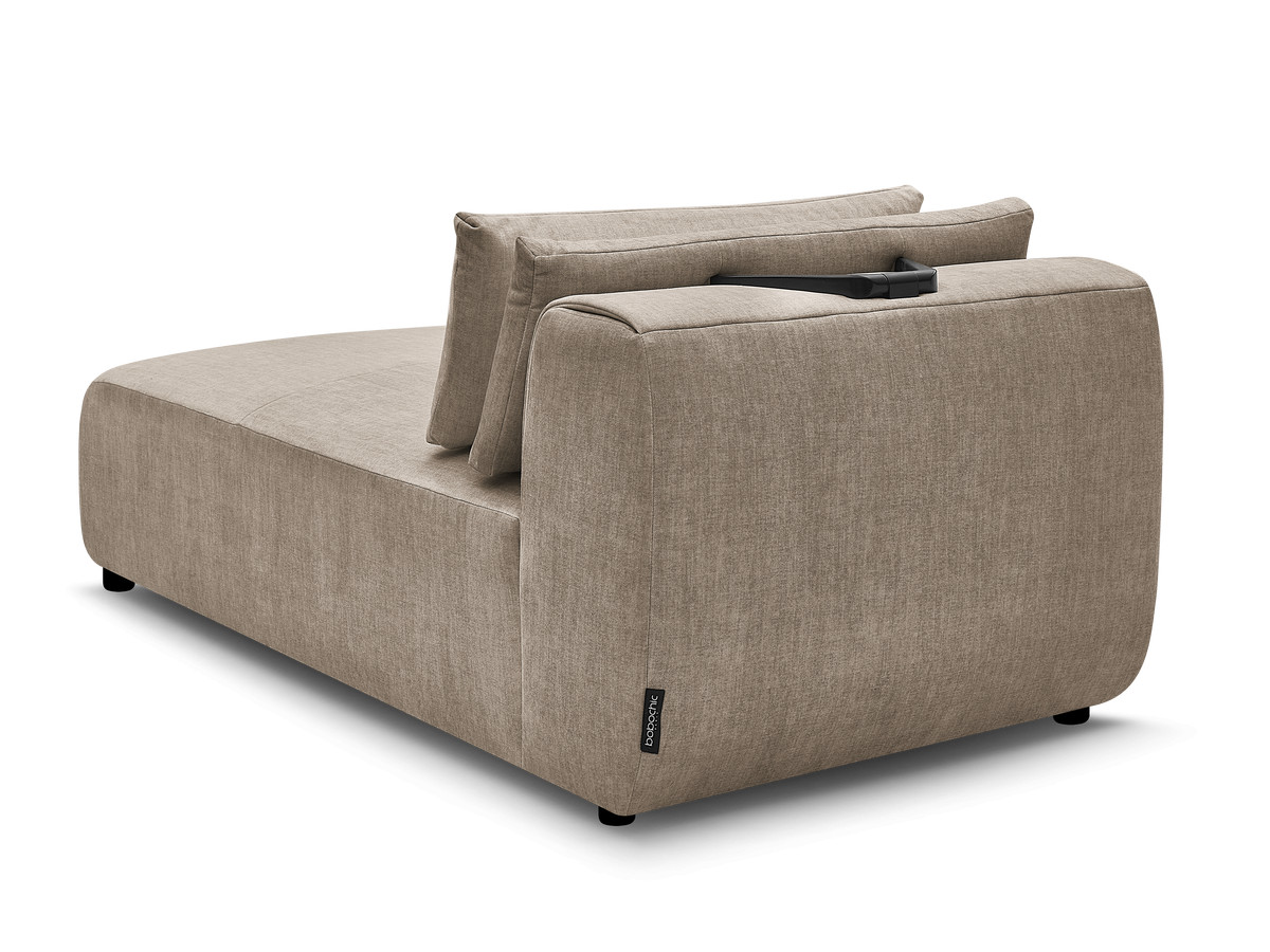 Chaise longue met hoofdsteun voor modulaire bank JANA, fluwelen stof