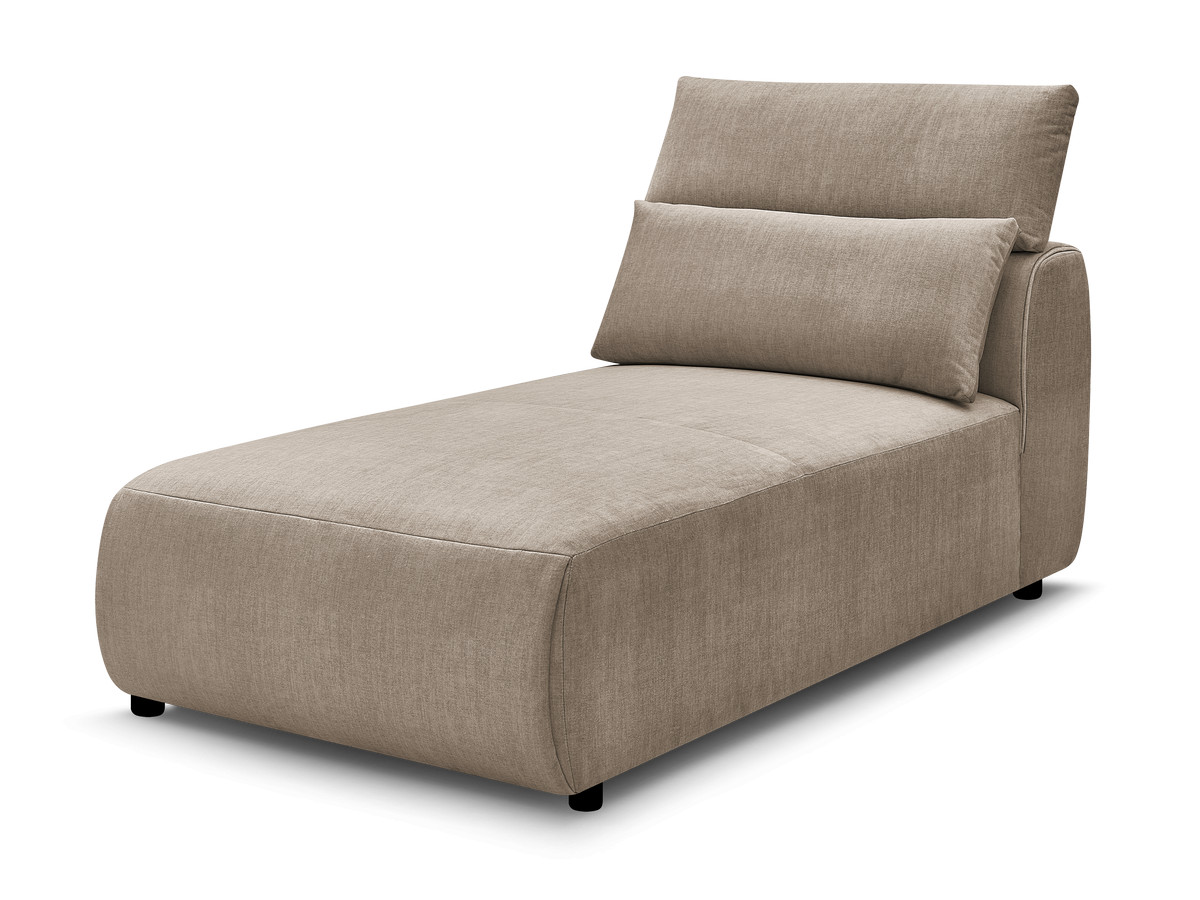 Chaise longue met hoofdsteun voor modulaire bank JANA, fluwelen stof