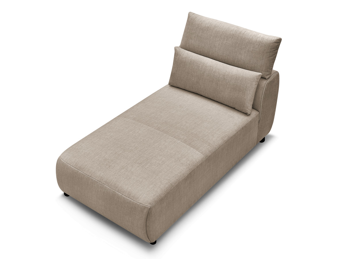 Chaise longue met hoofdsteun voor modulaire bank JANA, fluwelen stof