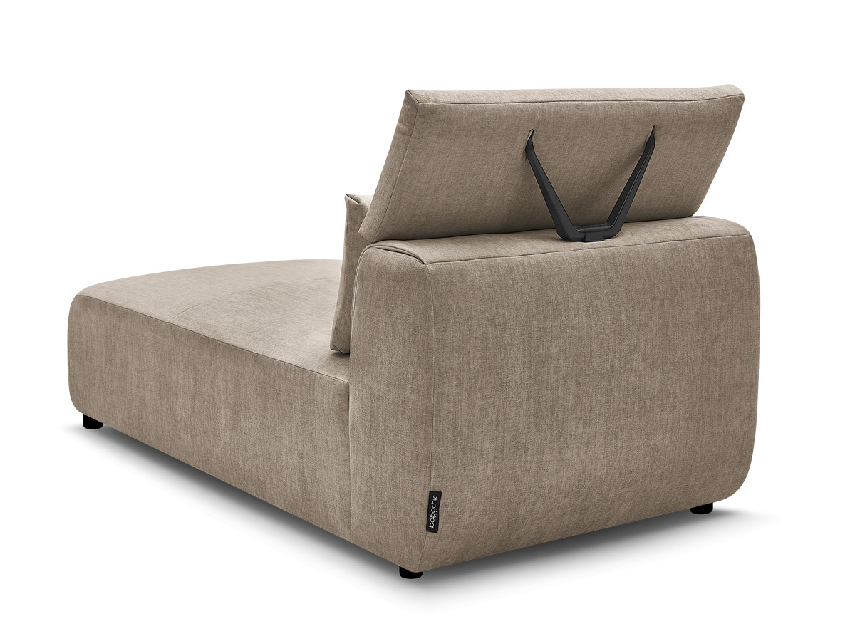 Chaise longue met hoofdsteun voor modulaire bank JANA, fluwelen stof
