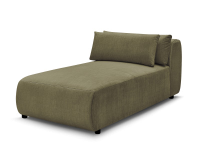Méridienne avec têtière pour canapé modulable JANA tissu velours