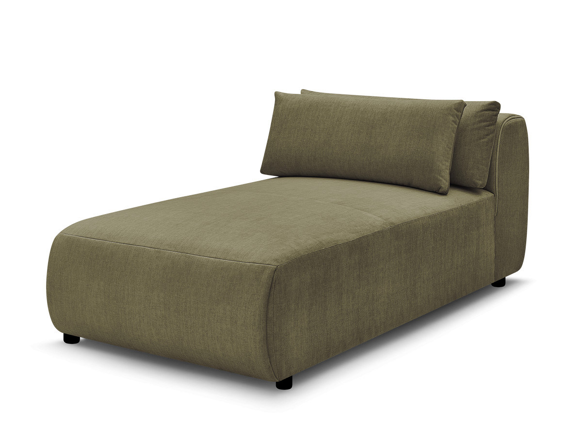chaise longue met hoofdsteun voor modulaire bank jana, fluwelen stof gekleurd groente